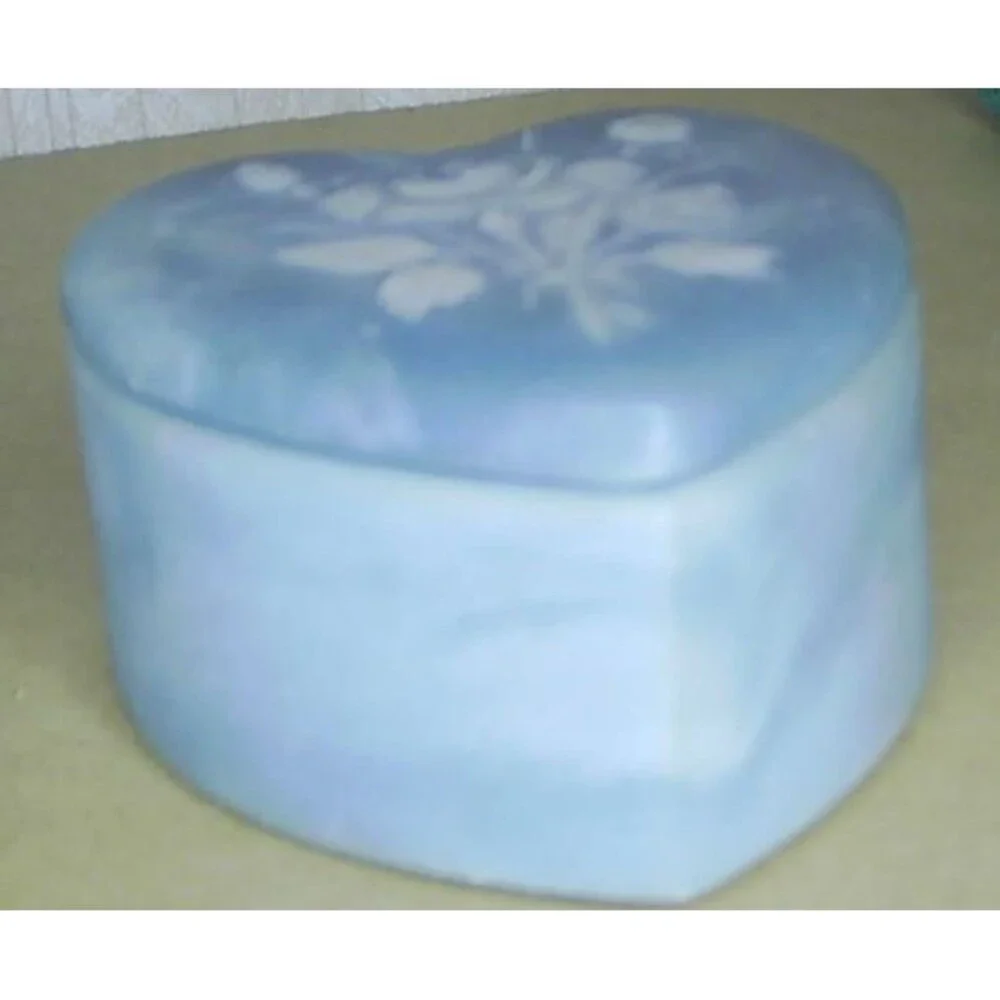 Vtg Design Gift Intn'l Incolay Stone Blue Flowers Roses Jewelry Box 3.5x3.5x2